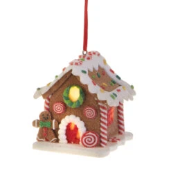 Raz 3.25" LED Lighted Claydough Gingerbread House Christmas Ornament 3815534 -Christmas Decorations Shop apiprgoun 04451.1646091907