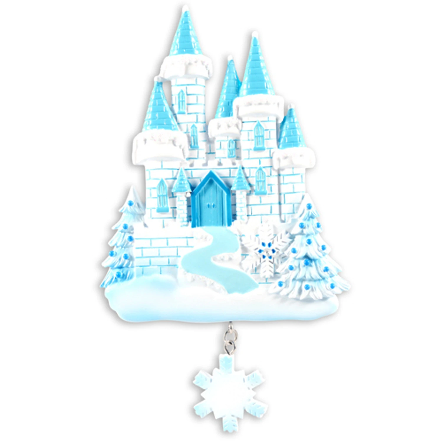 Blue And White Ice Castle Personalized Christmas Ornament OR1462 3 Blue And White Ice Castle Personalized Christmas Ornament OR1462 - Image 3