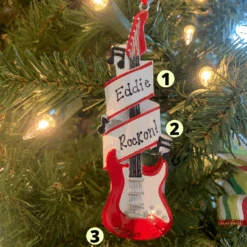 Red Electric Guitar Personalized Christmas Ornament OR1966