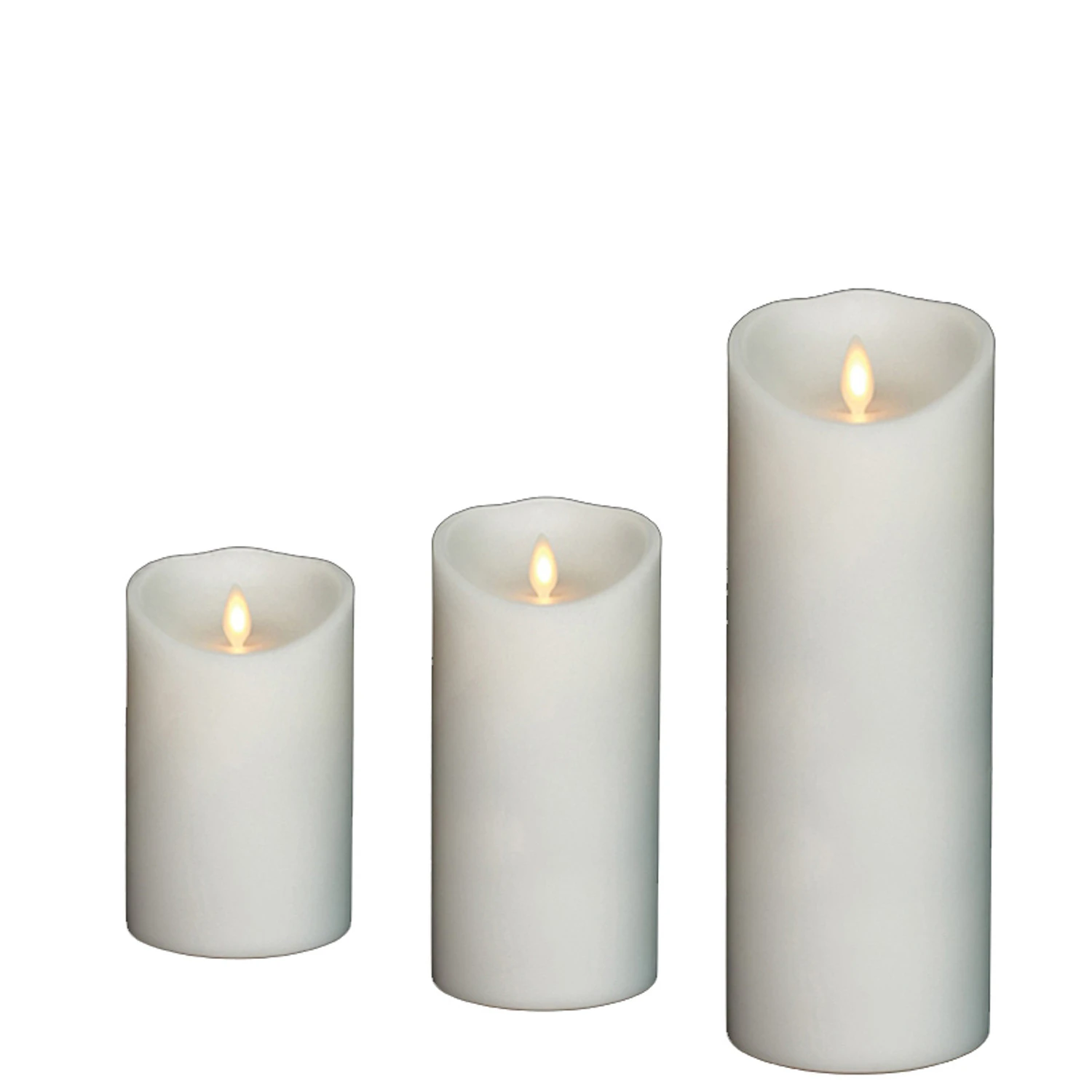 Liown 3.5" X 5", 7", Or 9"Moving Flame White Unscented Pillar Battery Candle 2 Liown 3.5" X 5", 7", Or 9"Moving Flame White Unscented Pillar Battery Candle - Image 2