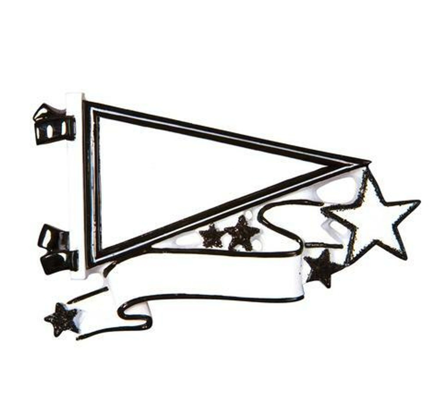 Glittered Black Sports Pennant Personalized Christmas Ornament OR1558-BK 2 Glittered Black Sports Pennant Personalized Christmas Ornament OR1558-BK - Image 2