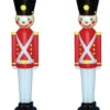 31" Toy Soldier With Black Hat Plastic Blow Mold Outdoor Set Of 2Christmas Decoration 76440