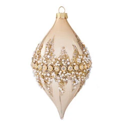 Raz 6" Gold Beaded Glass Christmas Ornament 4022874 -Christmas Decorations Shop apiwuqrlu 78287.1646091883
