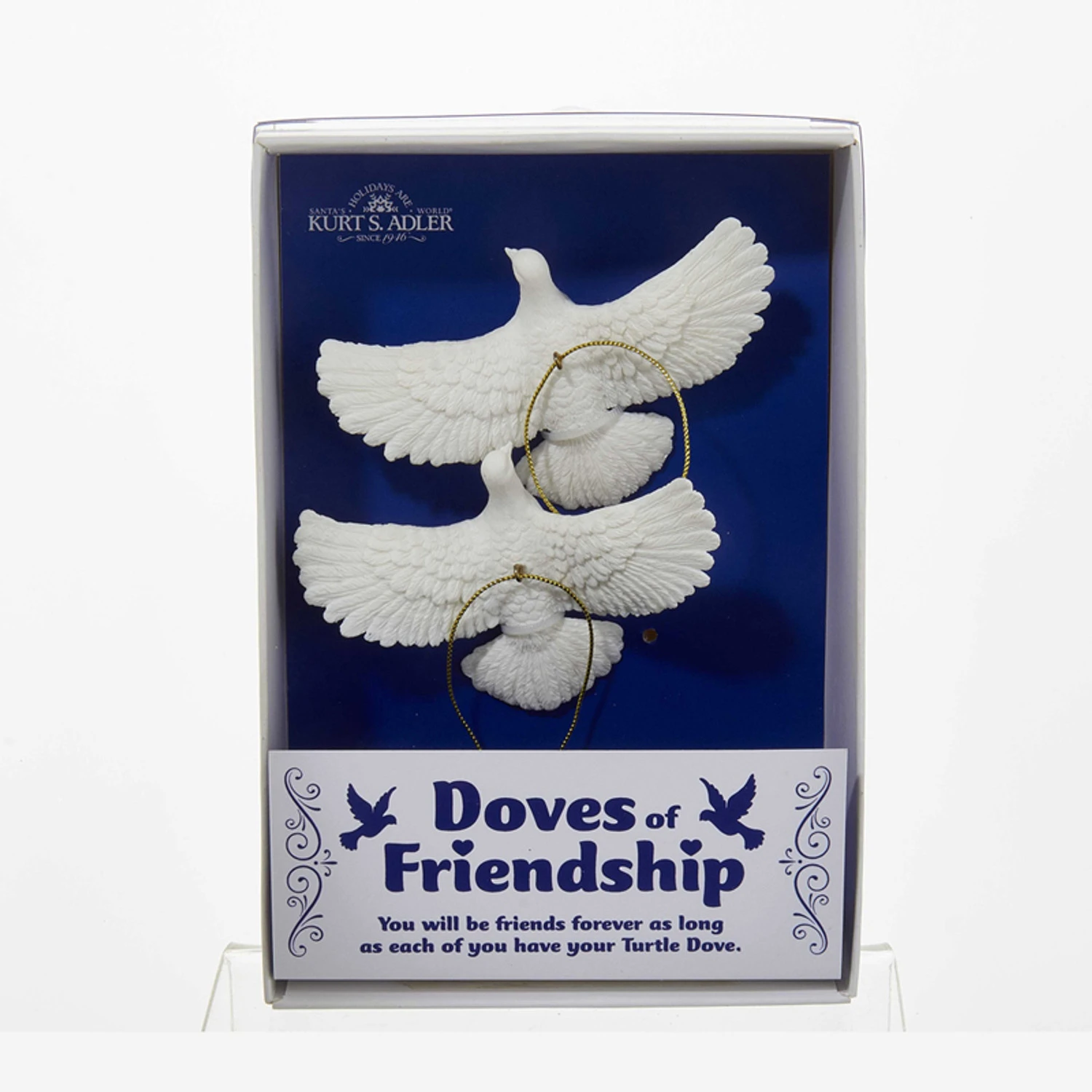 Kurt Adler 4.5" Friendship Dove Christmas Ornaments Set Of 2 C6699 1 Kurt Adler 4.5" Friendship Dove Christmas Ornaments Set Of 2 C6699