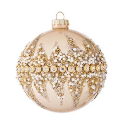 Raz 6" Gold Beaded Glass Christmas Ornament 4022874 -Christmas Decorations Shop apixmjsah 87808.1646091884