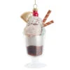 Kurt Adler 5.25" Ice Cream Sundae Glass Christmas Ornament T3108