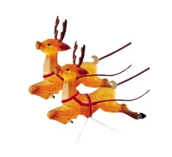 Set Of 2 Reindeer Lighted Blow Mold Decorations C6490