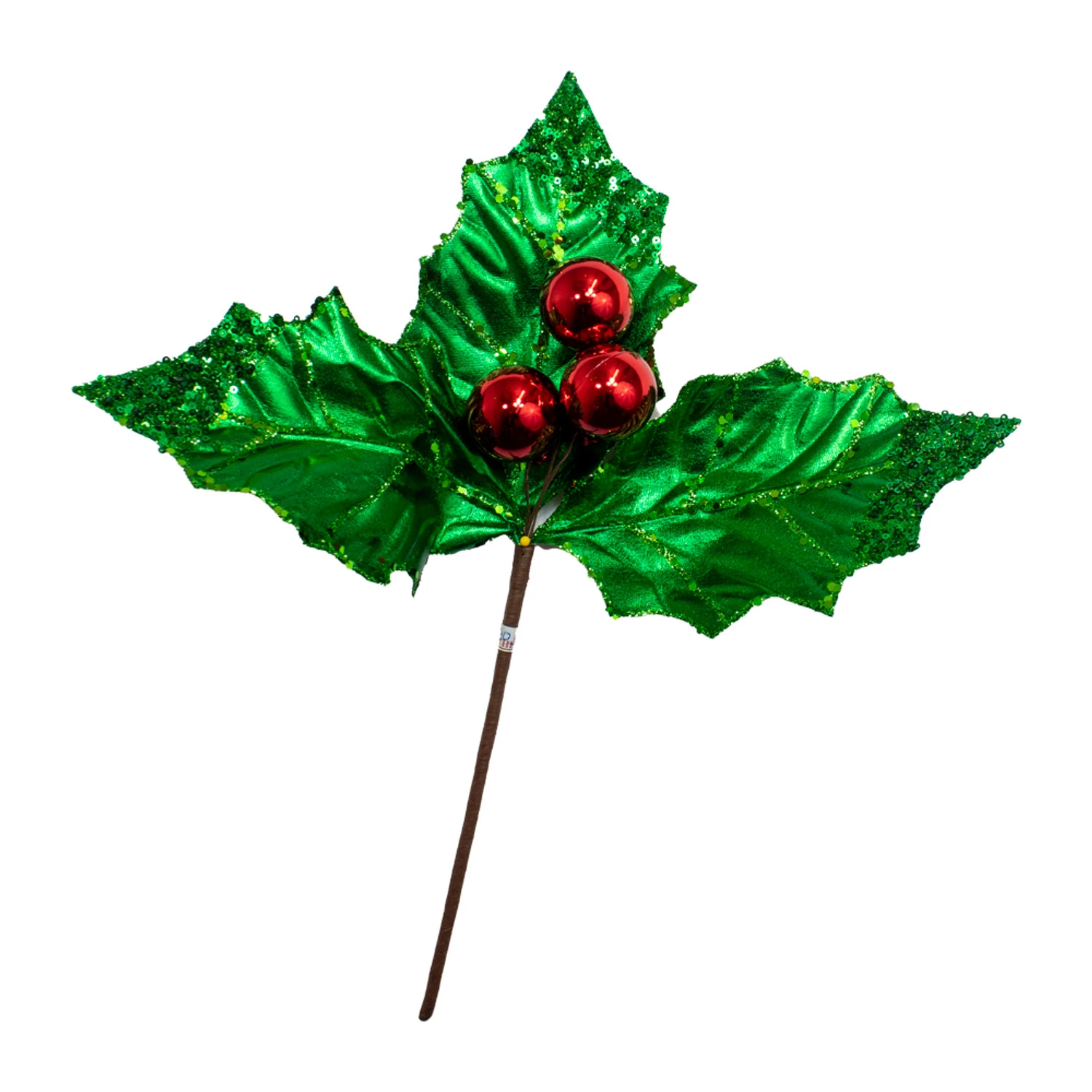 Kurt Adler 19" Large Green Holly Leaf With Red Berry Pick C0305 1 Kurt Adler 19" Large Green Holly Leaf With Red Berry Pick C0305