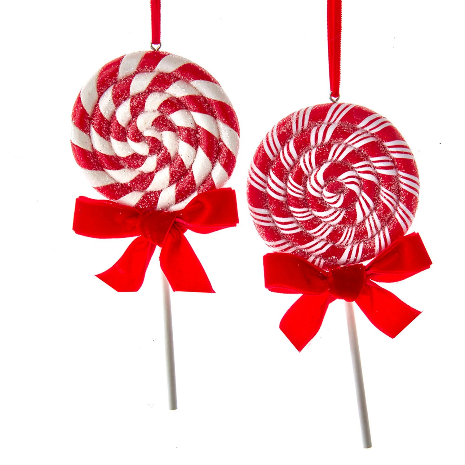 Kurt Adler 6.3" Set Of 2 Peppermint Stripe Lollipop Christmas Ornament D4099 1 Kurt Adler 6.3" Set Of 2 Peppermint Stripe Lollipop Christmas Ornament D4099