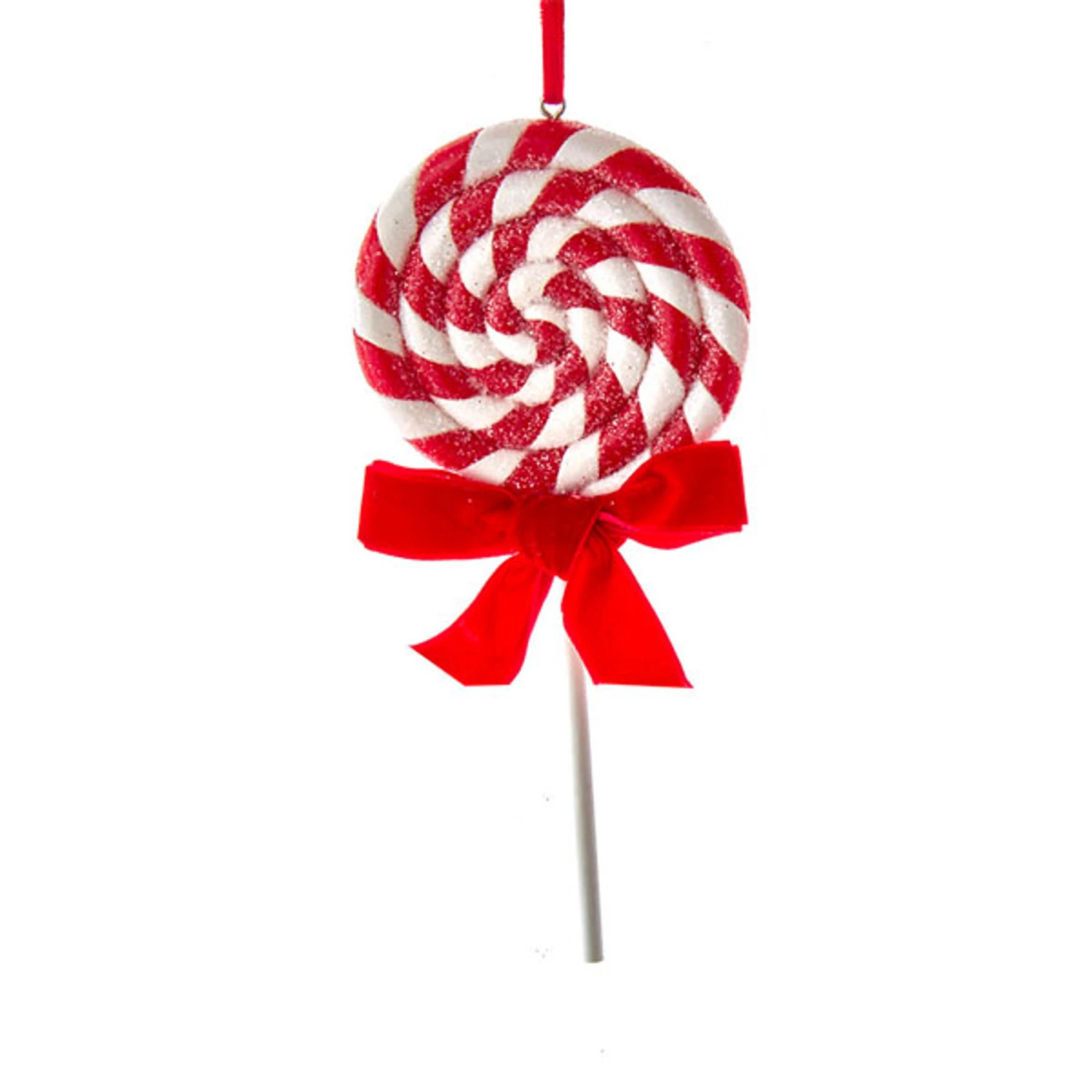 Kurt Adler 6.3" Set Of 2 Peppermint Stripe Lollipop Christmas Ornament D4099 2 Kurt Adler 6.3" Set Of 2 Peppermint Stripe Lollipop Christmas Ornament D4099 - Image 2