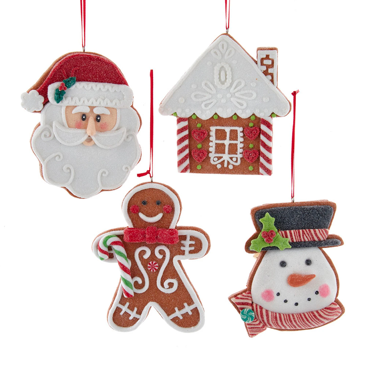 Kurt Adler 4.85" Set Of 4 Claydough Cookie Christmas Ornament D4156 1 Kurt Adler 4.85" Set Of 4 Claydough Cookie Christmas Ornament D4156