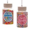 Kurt Adler 3.3" Set Of 2 Cookie Sprinkles Jar Christmas Ornament D4226