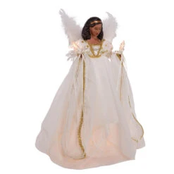 Kurt Adler 12" UL 10-Light African American Ivory And Gold Christmas Tree Topper UL2230 9 Kurt Adler 12" UL 10-Light African American Ivory And Gold Christmas Tree Topper UL2230 -Christmas Decorations Shop ul2230 01 65082.1678392721